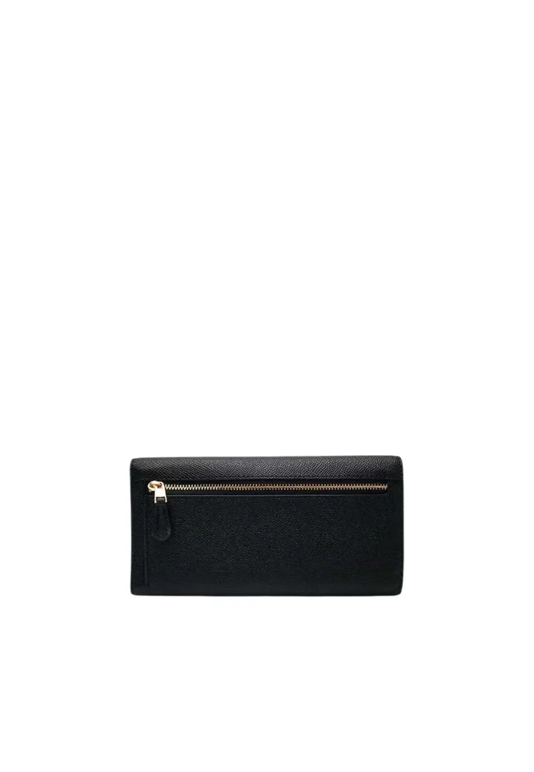 ( AS IS ) Coach Slim Crossgrain Leather C5578 Trifold Wallet In Black