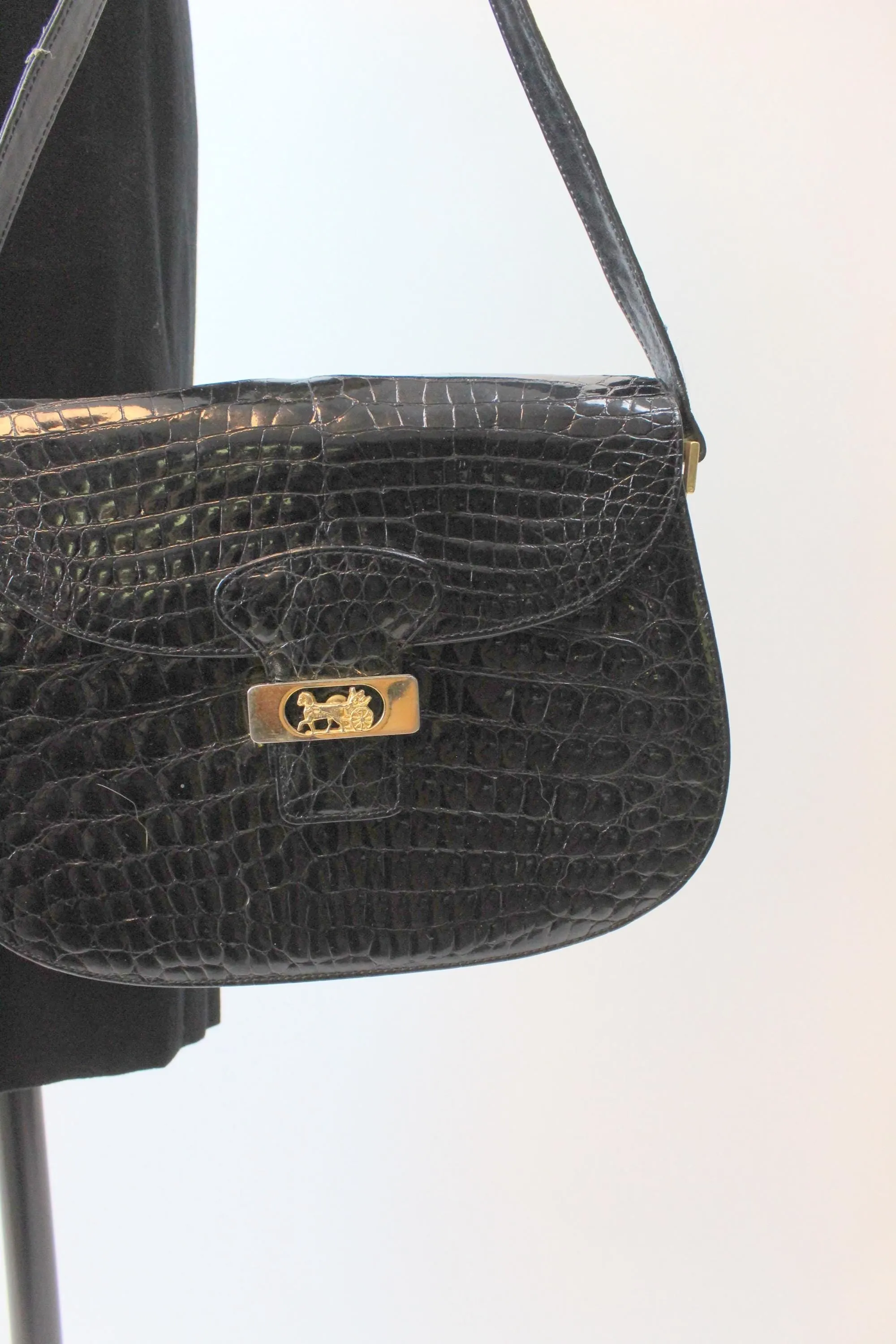 1970s CELINE horse and carriage glossy purse handbag | new fall winter