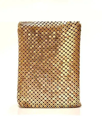 1980s GUCCI GOLD METAL MESH WEB LOGO CIGARETTE CASE BOX