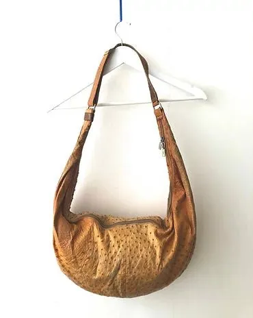 1980s GUCCI OSTRICH SADDLE BAG