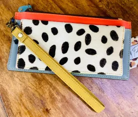 Aria Leather and Hair on Hide Wristlet Wallet