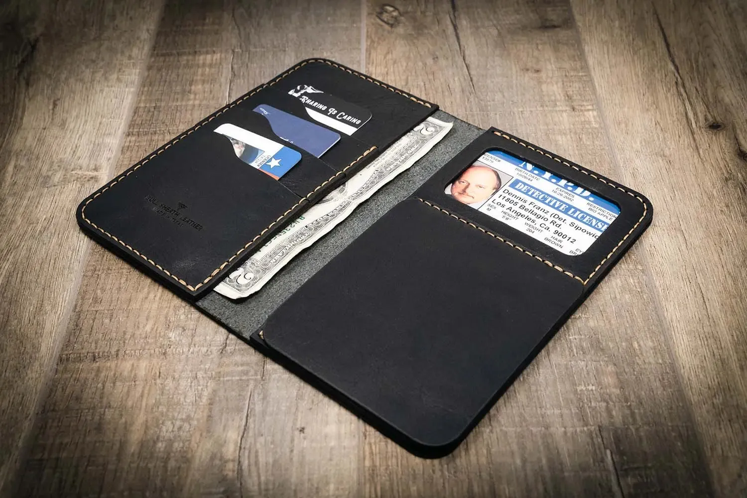 Badge Long Wallet - Black