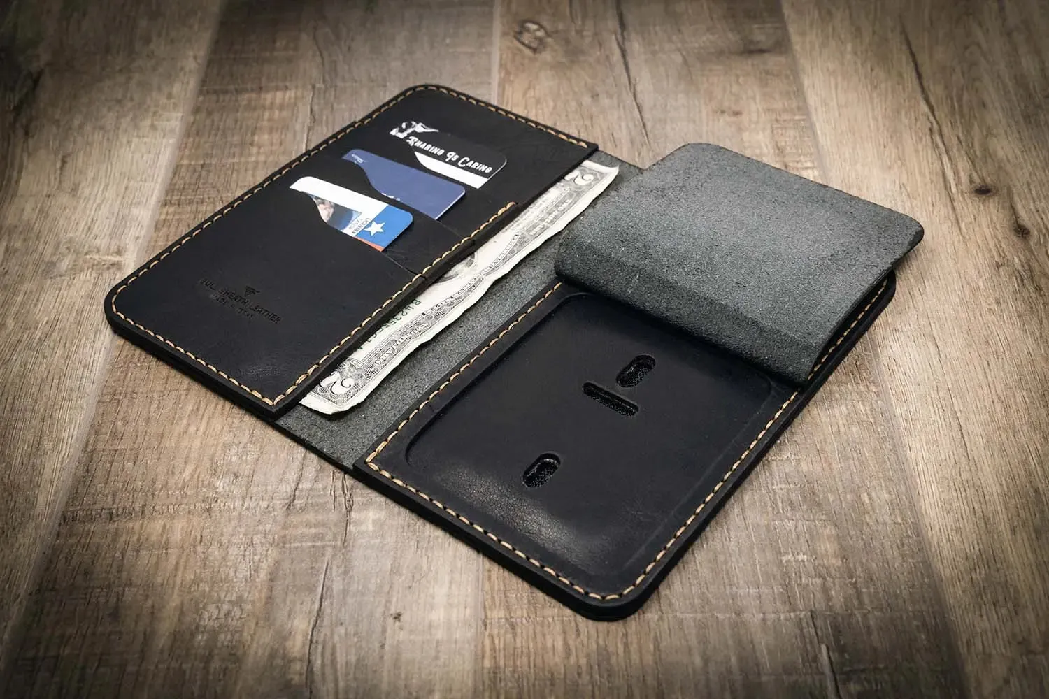 Badge Long Wallet - Black