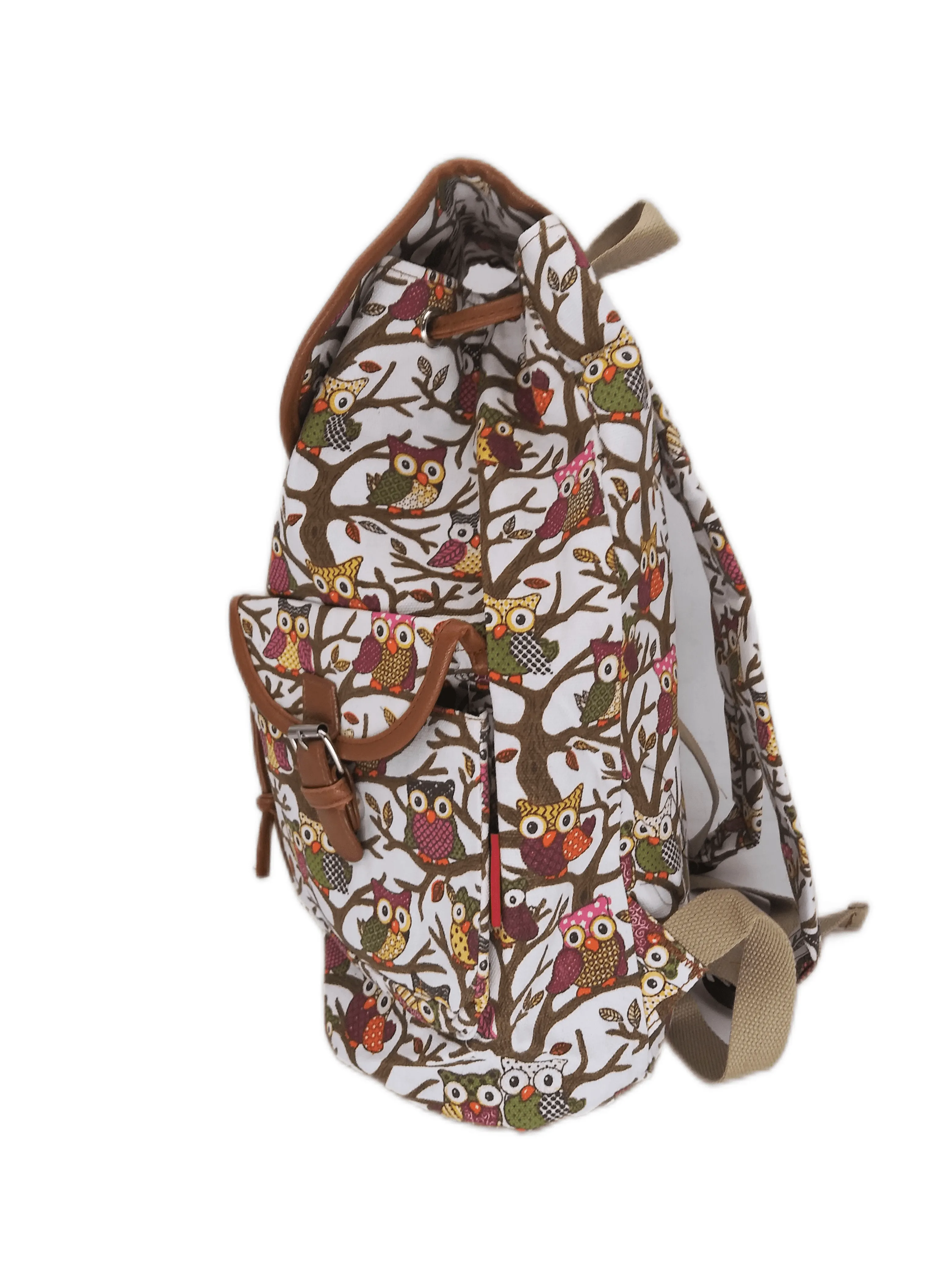 Bravo! Backpack Rucksack Drawstring (Owl, White)