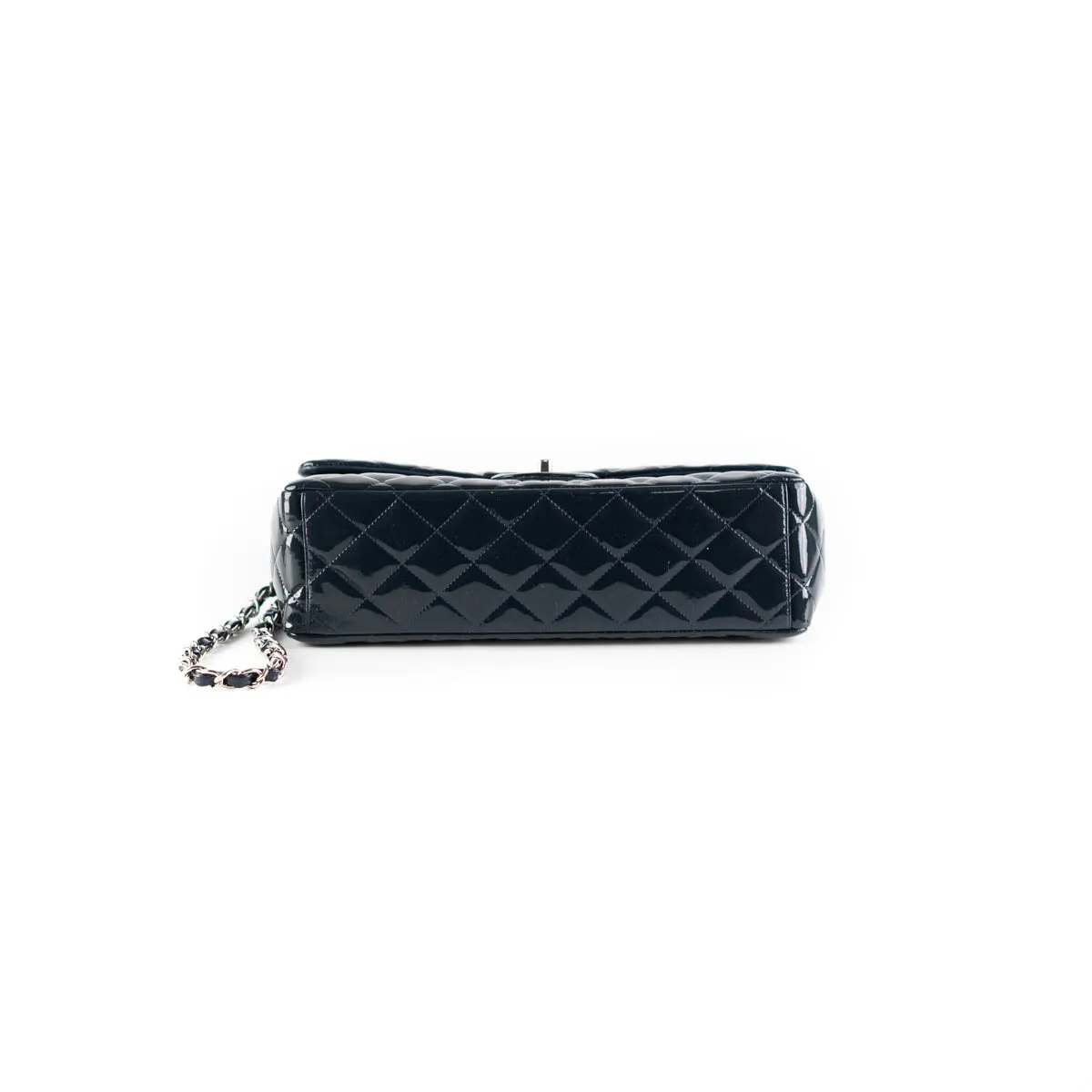 Chanel Classic Flap Maxi Patent Bag Navy