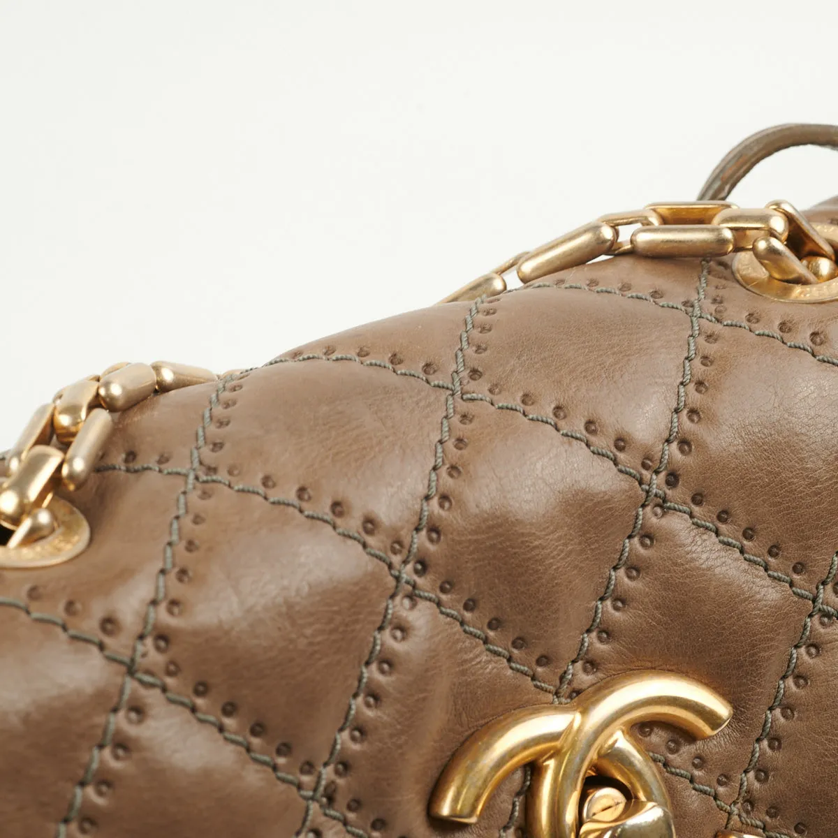 Chanel Quilted Square Flap Lambskin Taupe