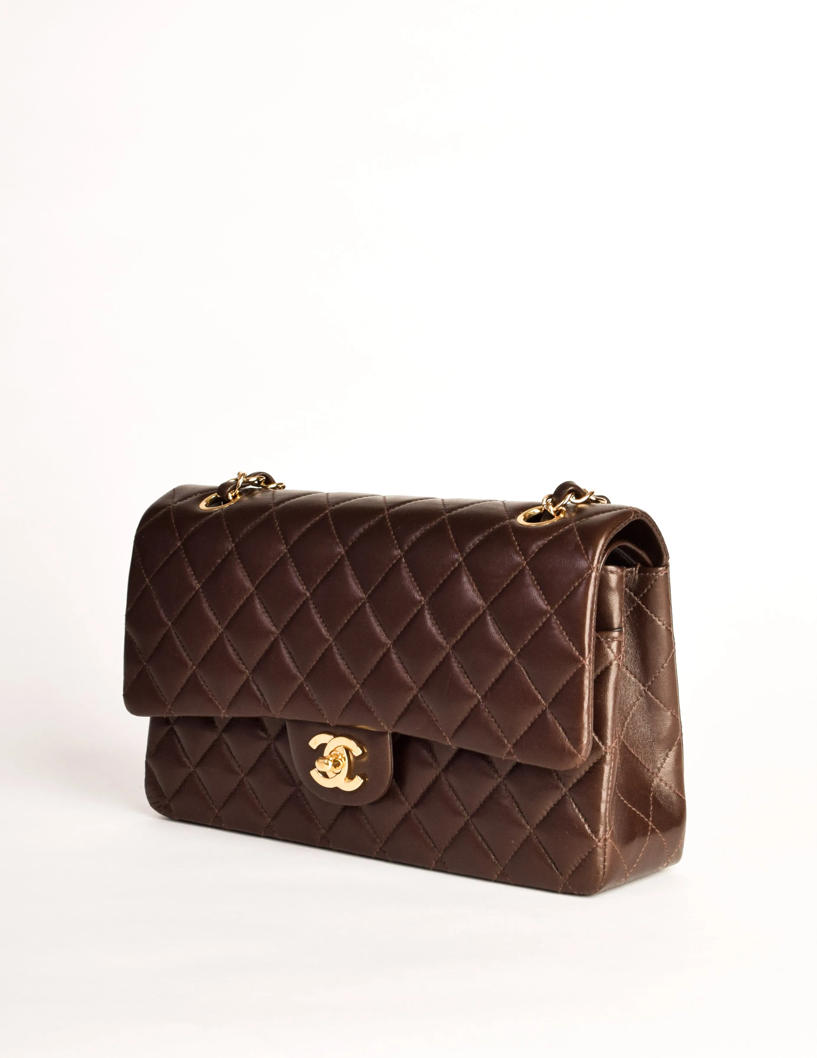 Chanel Vintage Chocolate Brown Quilted 2.55 Medium Classic Double Flap Bag