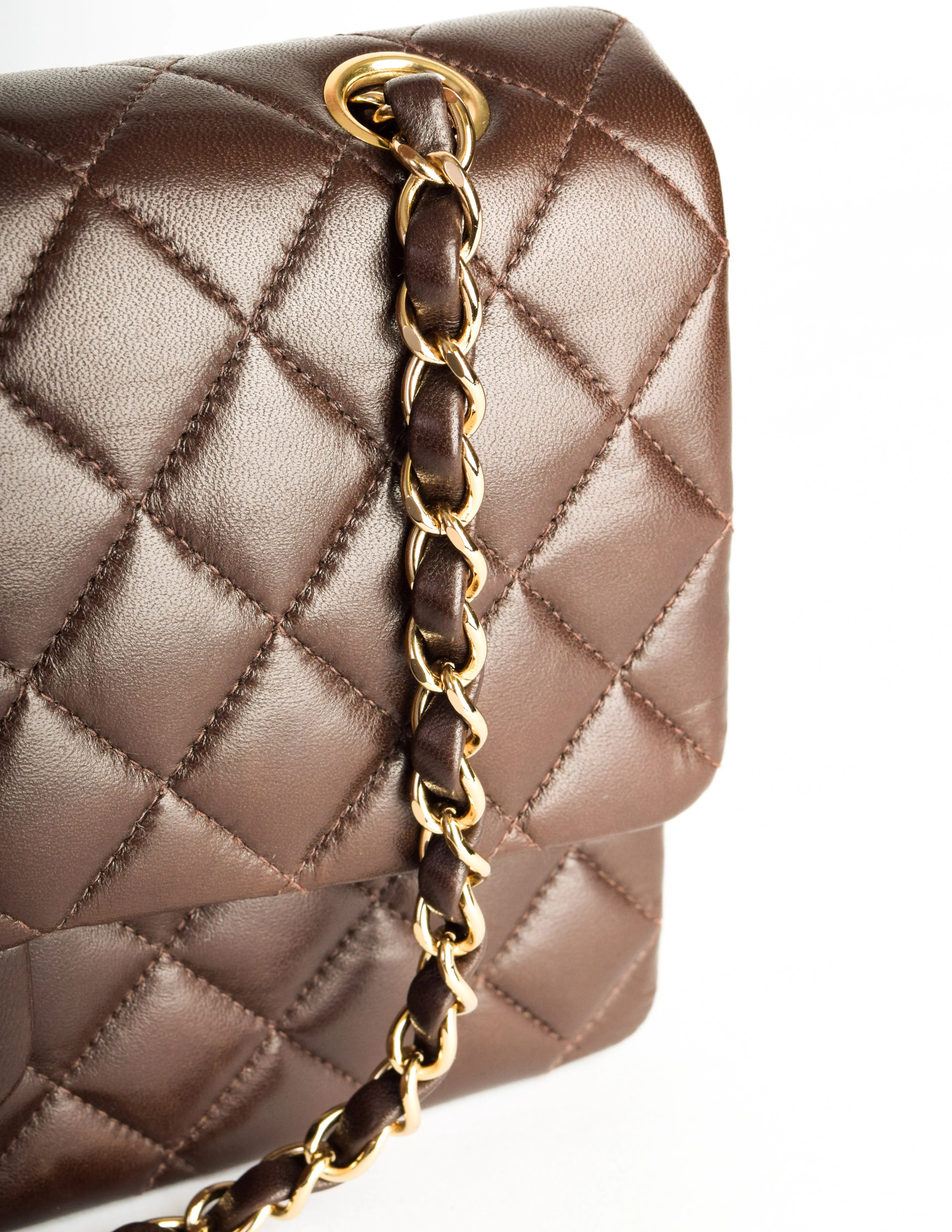 Chanel Vintage Chocolate Brown Quilted 2.55 Medium Classic Double Flap Bag