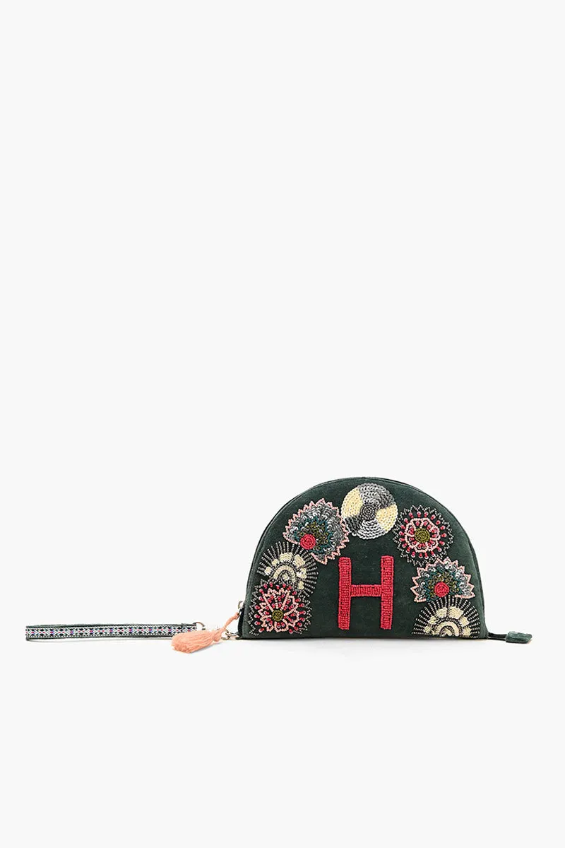 H Half Moon Wristlet