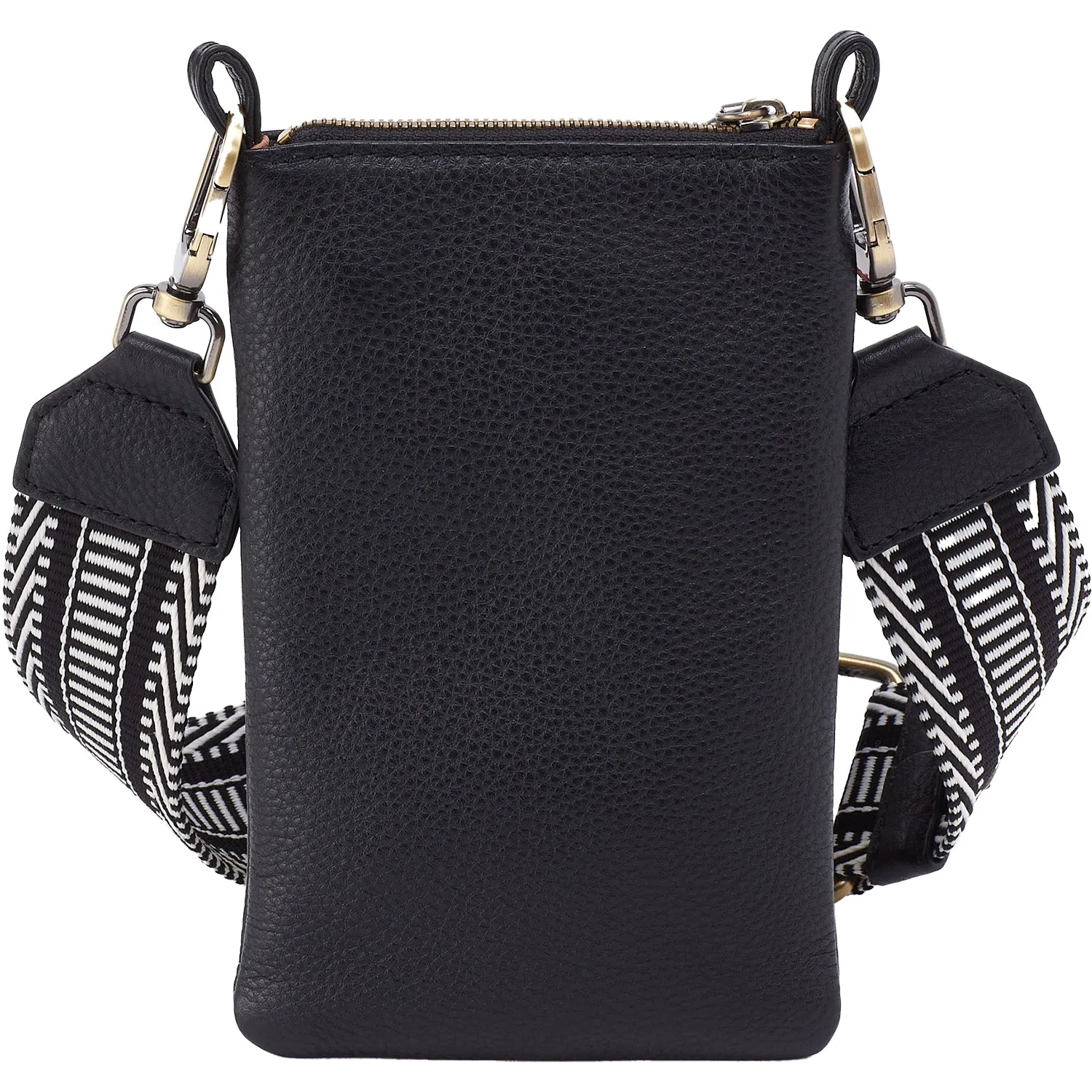 Hobo Cass Phone Crossbody Black Pebbled Leather