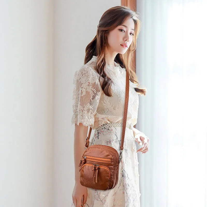 leather quality fashion large-capacity mini shoulder bag