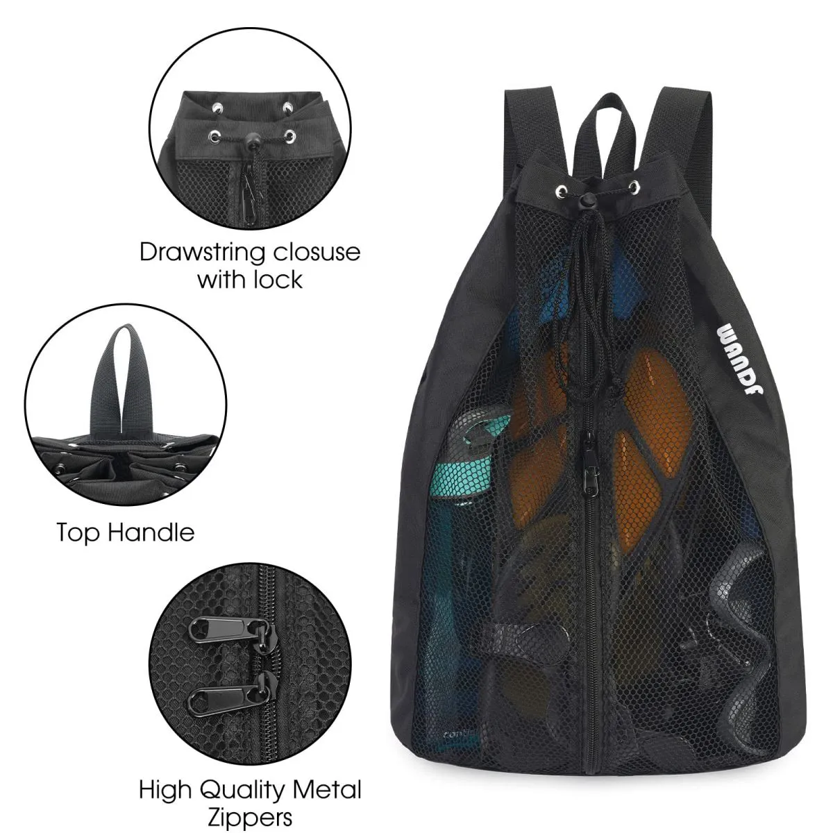 Mesh Drawstring Backpack for Swimming