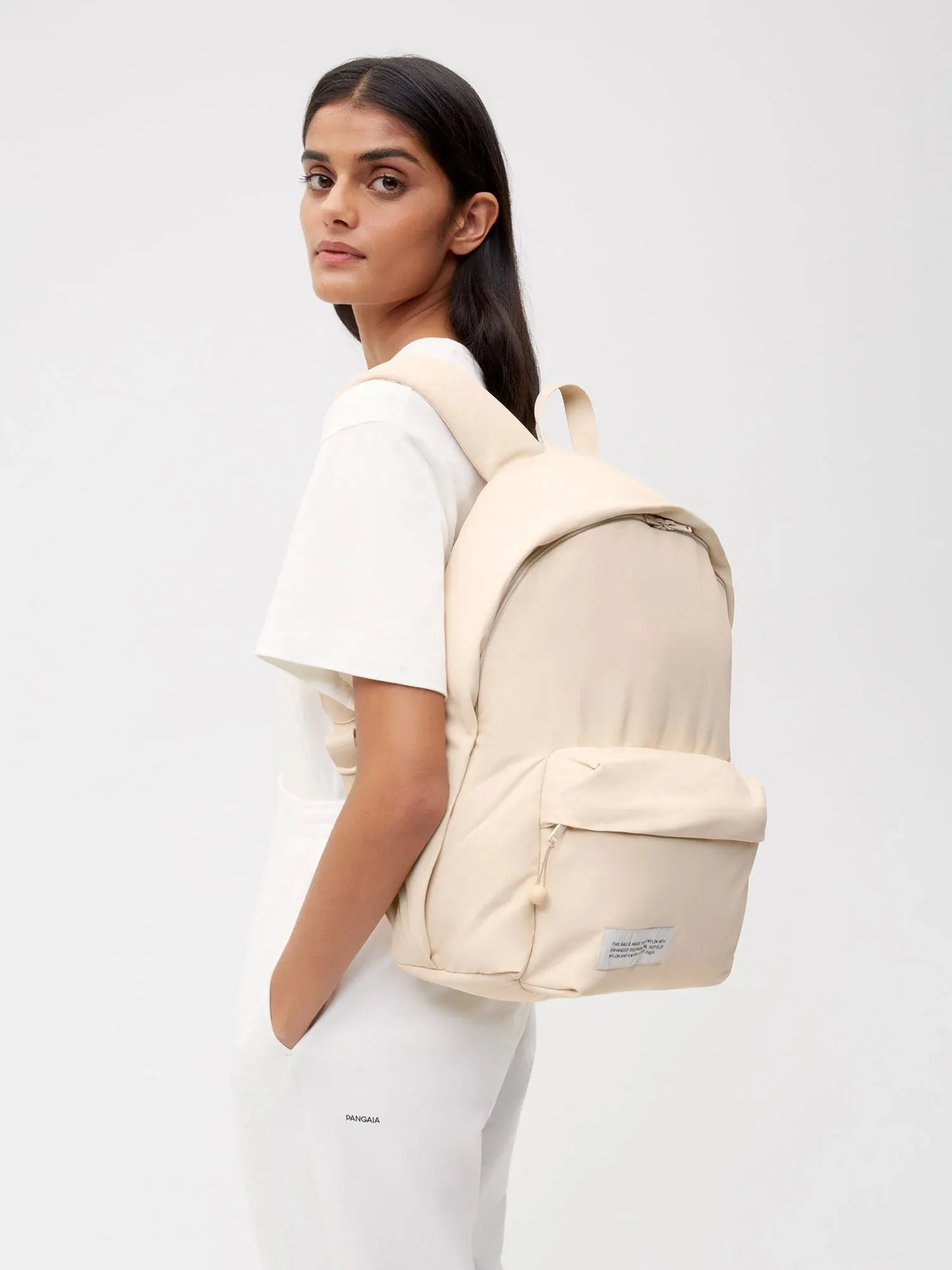 Nylon Padded Backpack—sand