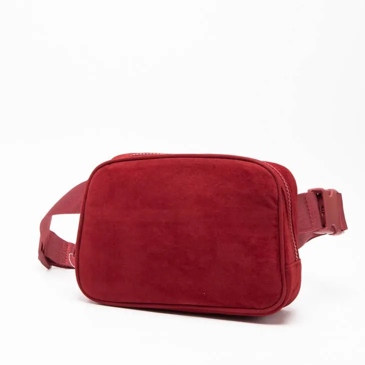 Olivia Burgundy Suede Fanny Pack