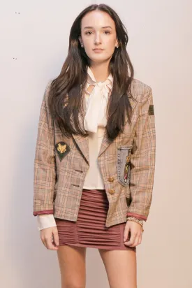 OOAK Vintage Plaid Gucci Patch Blazer