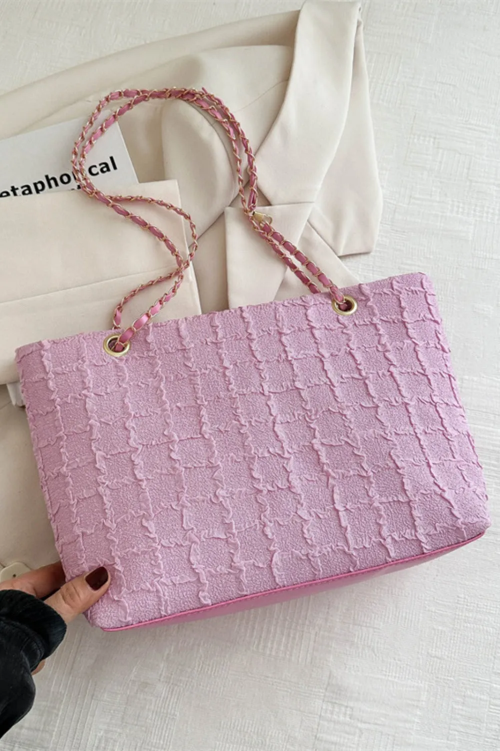 Polyester Texture Chain Tote Bag