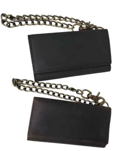 "The V-twin" EXTRA Long RFID Trifold Chain Wallet