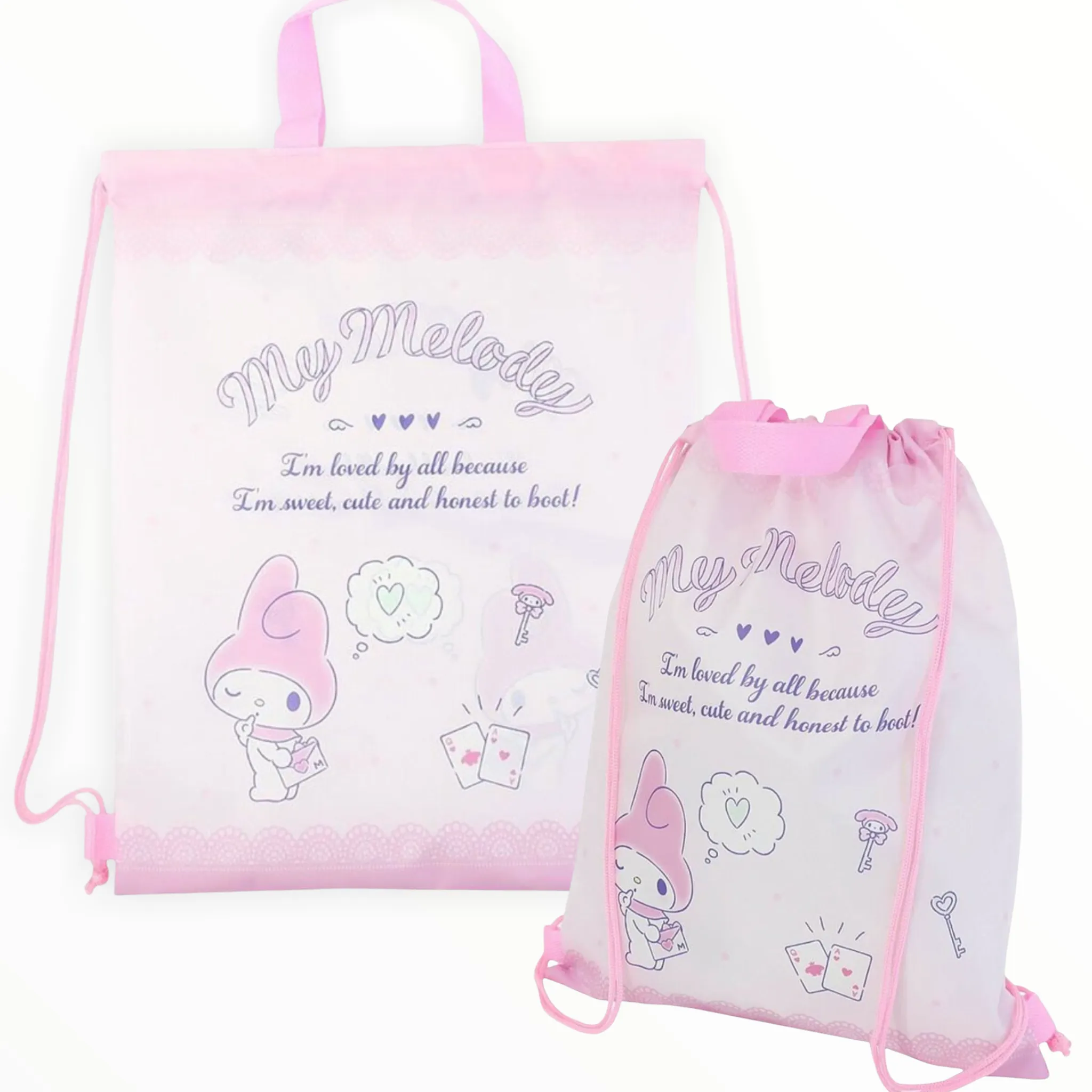 Sanrio Nap Sack Backpack/Tote Bag (Kuromi, My Melody, Sanrio Characters, Hangyodon)