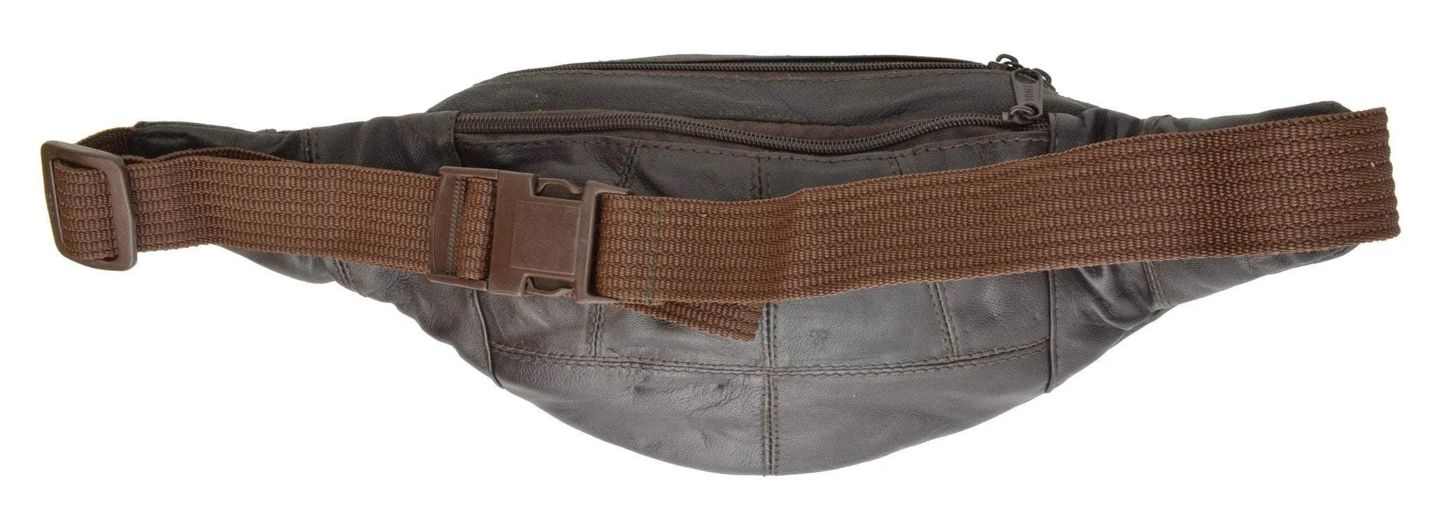 Soft Lamb Leather Fanny Pack Waist Bag with Phone Holder with Adjustable Waist Strap Unisex 048 (C)