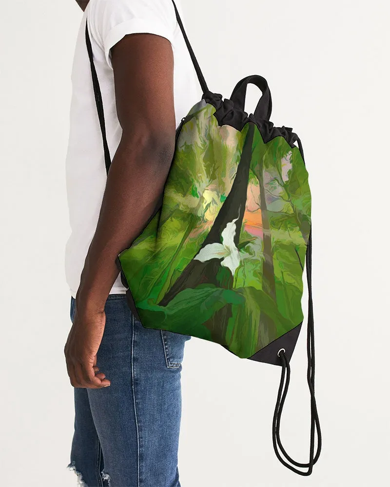 Van Gogh's Trillium and the Tree Premium Canvas Drawstring Bag