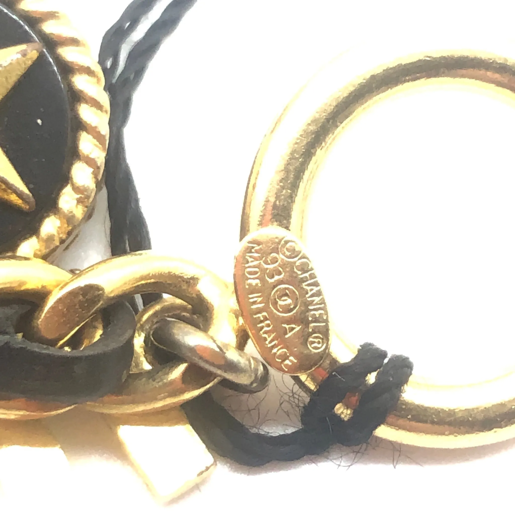 Vintage Chanel Iconic Leather and Chain Charm Bracelet