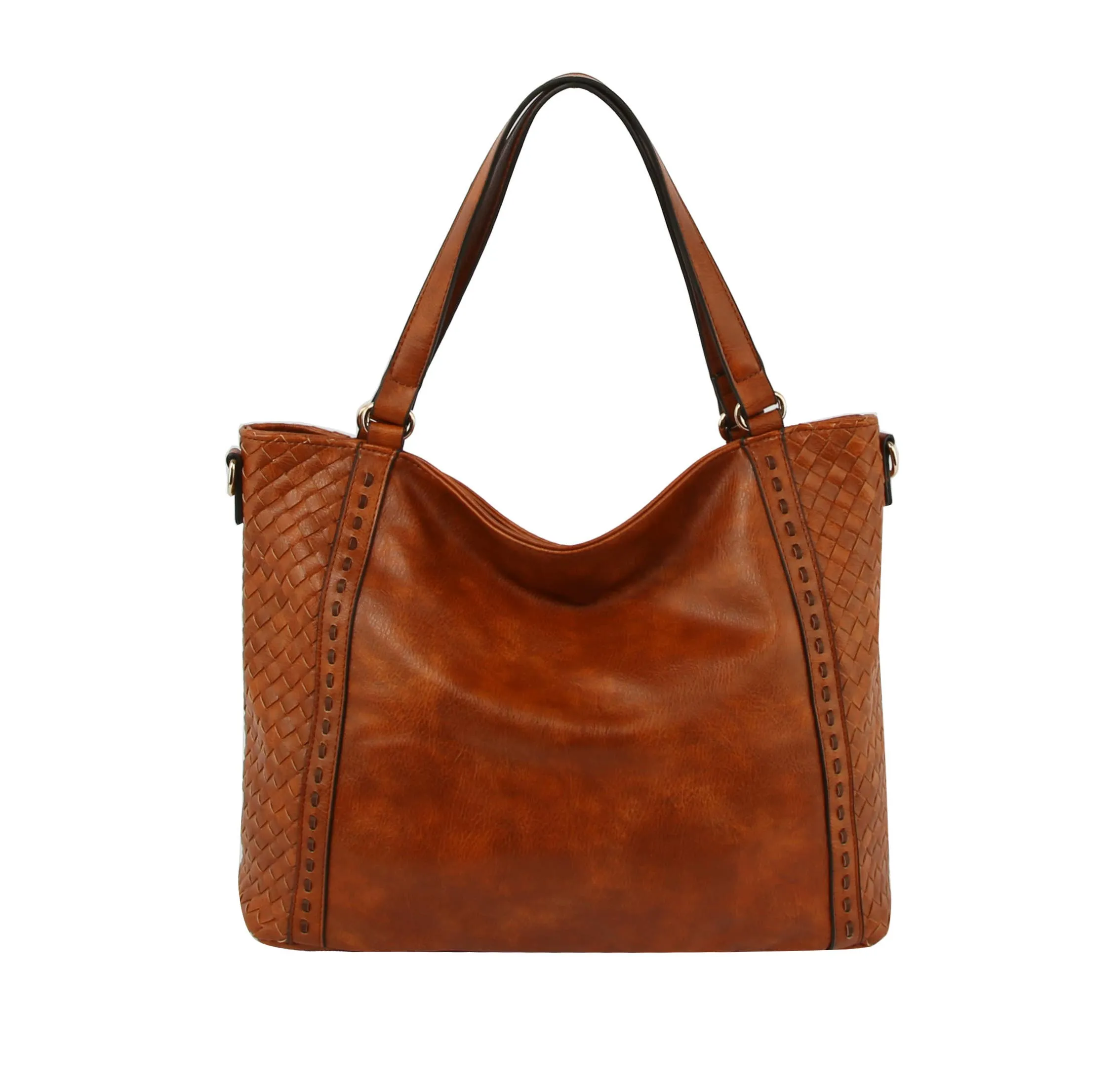 Weave Soft Leather Tote Crossbody Hobo Bag