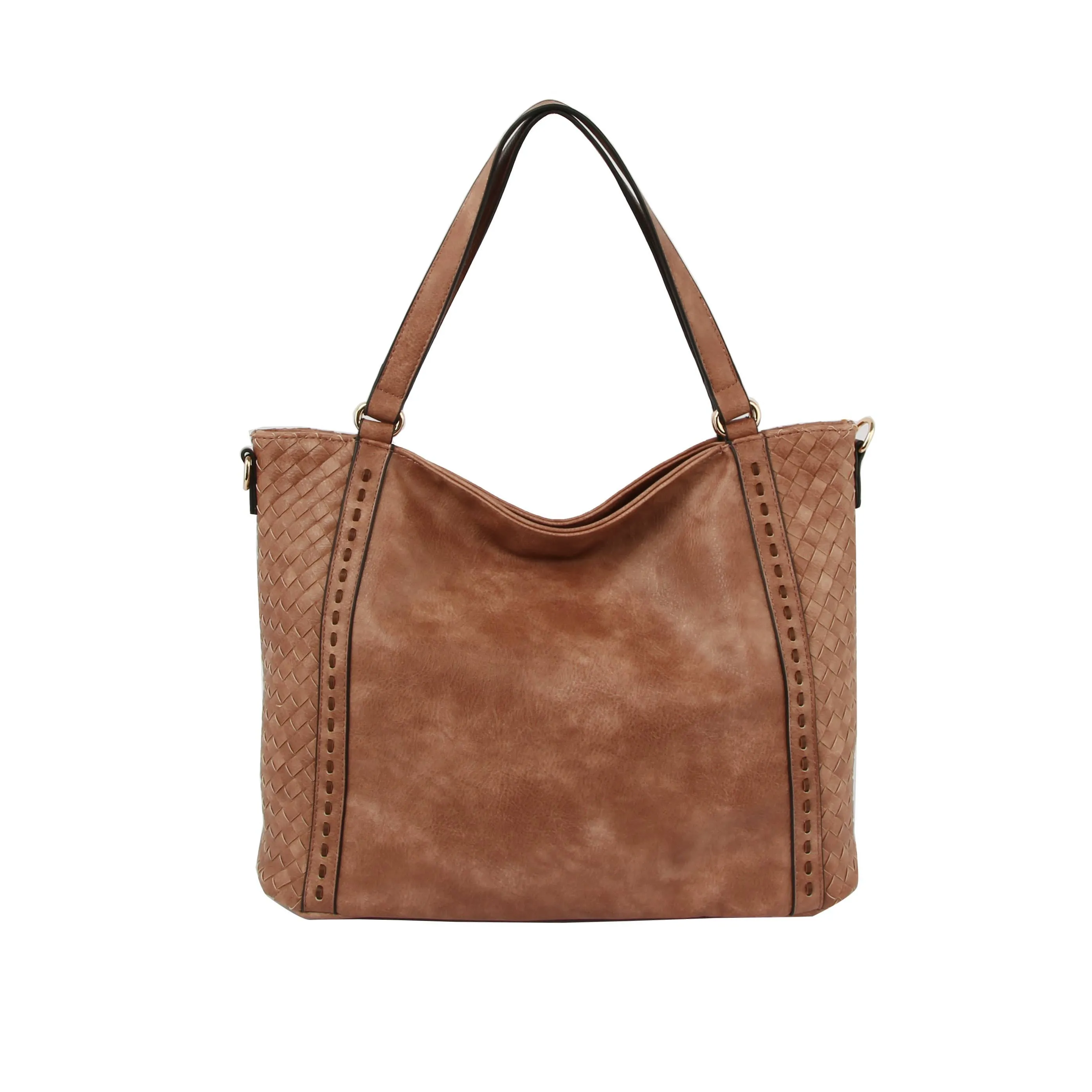 Weave Soft Leather Tote Crossbody Hobo Bag