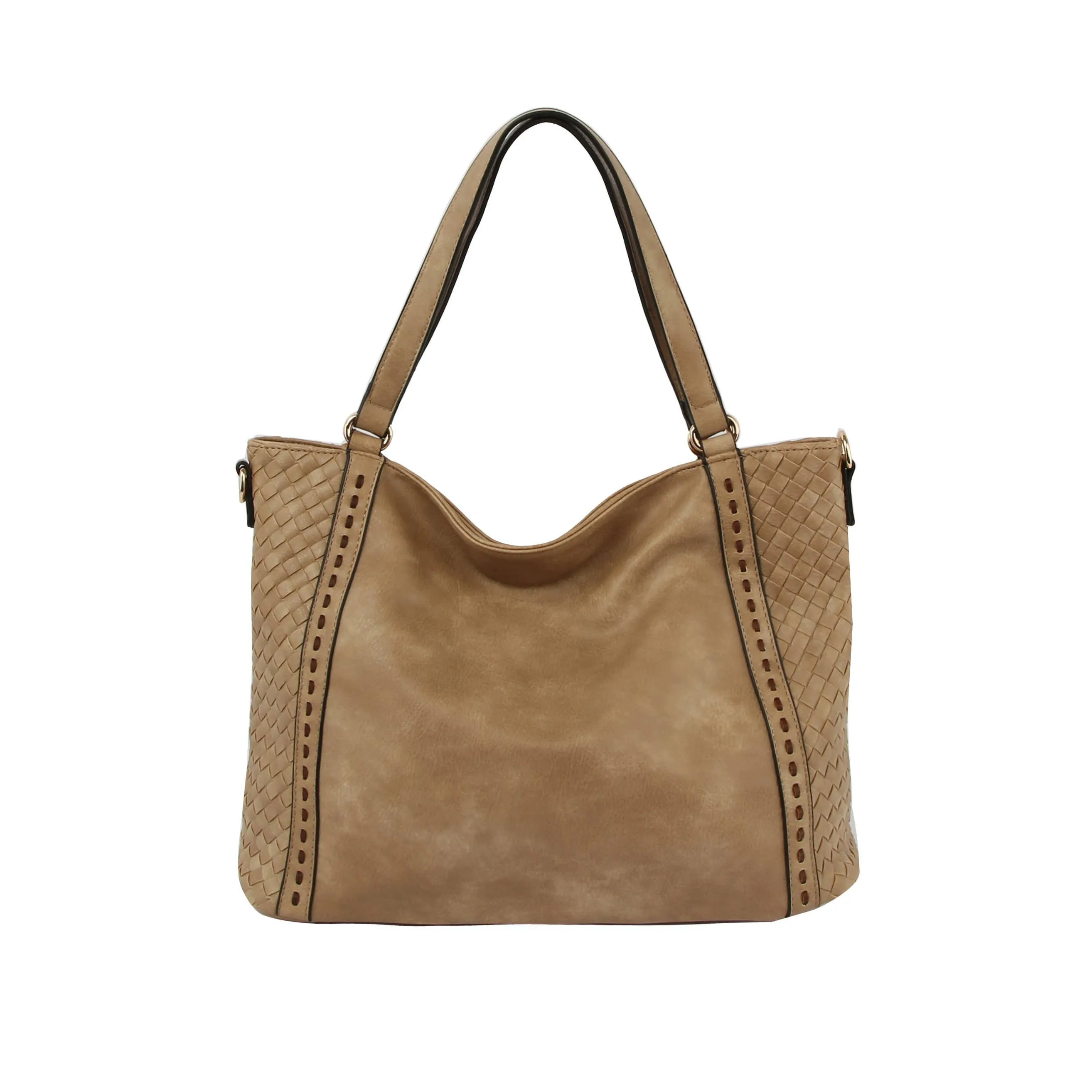 Weave Soft Leather Tote Crossbody Hobo Bag