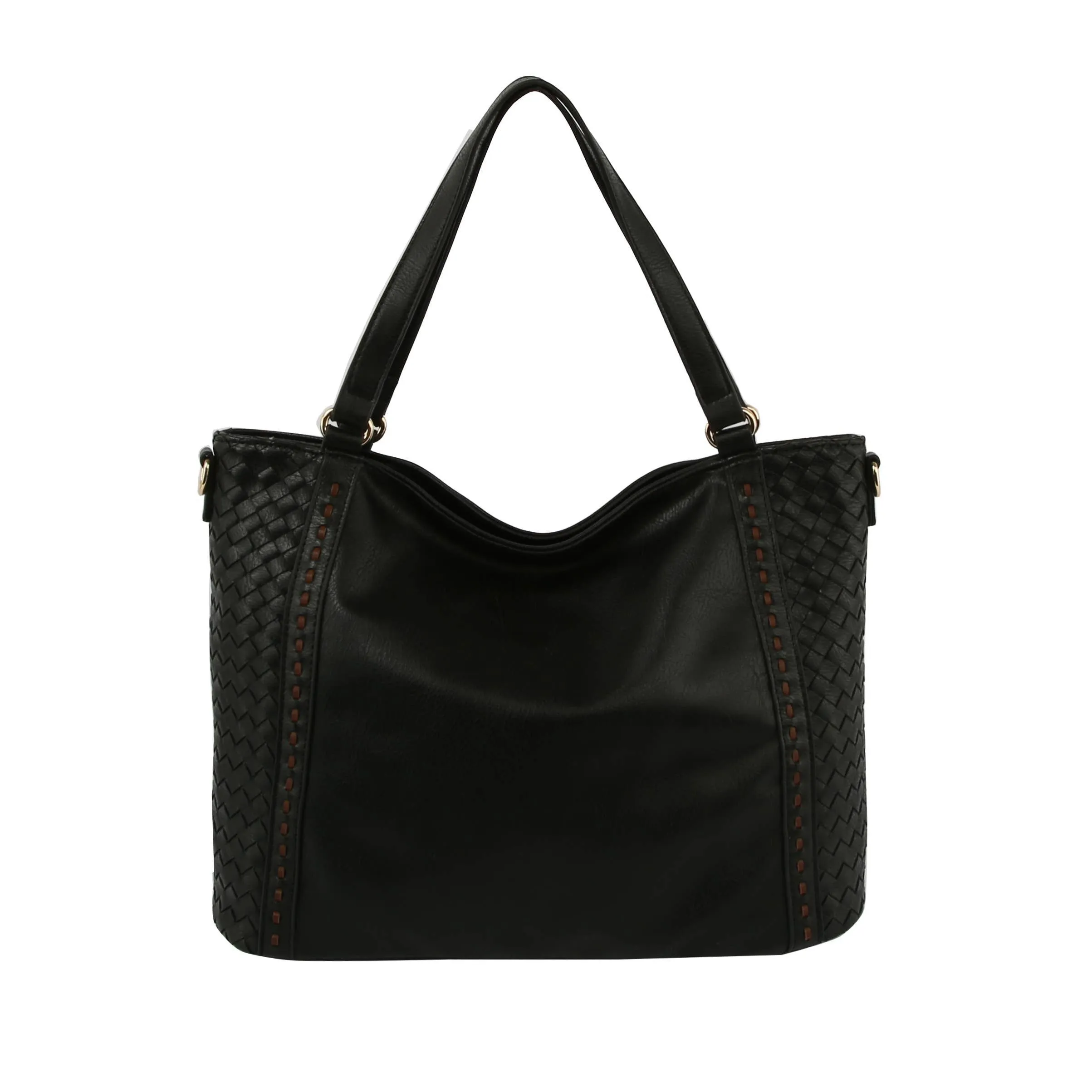 Weave Soft Leather Tote Crossbody Hobo Bag