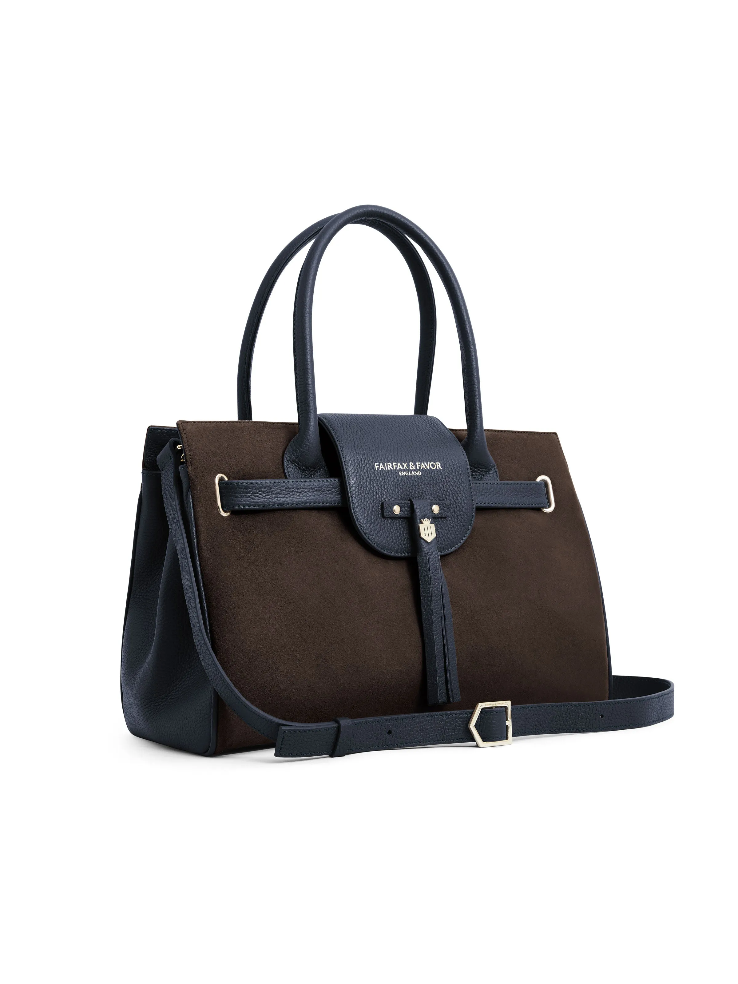 Windsor Handbag - Chocolate & Navy