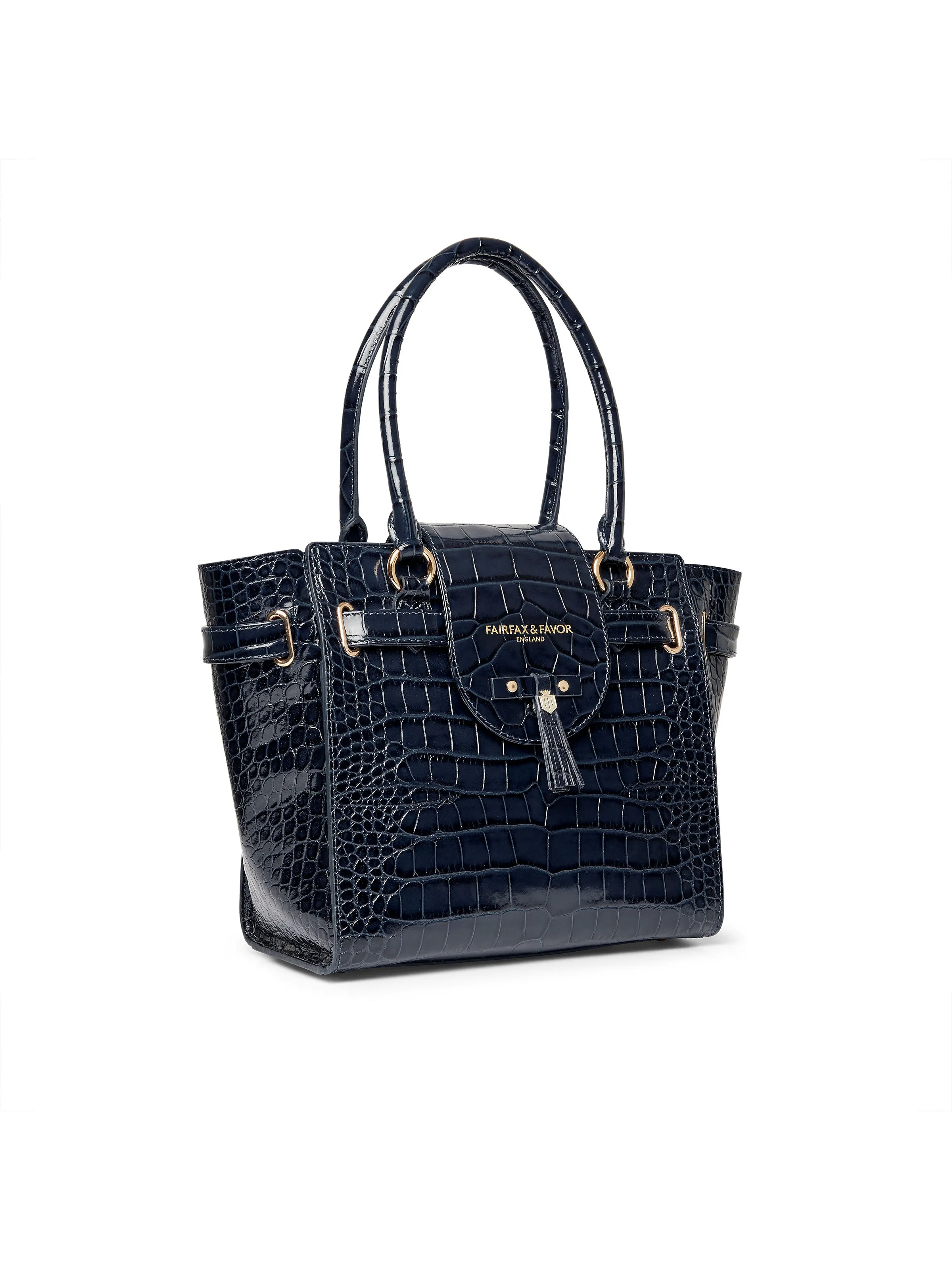 Windsor Tote - High Shine Navy Croc