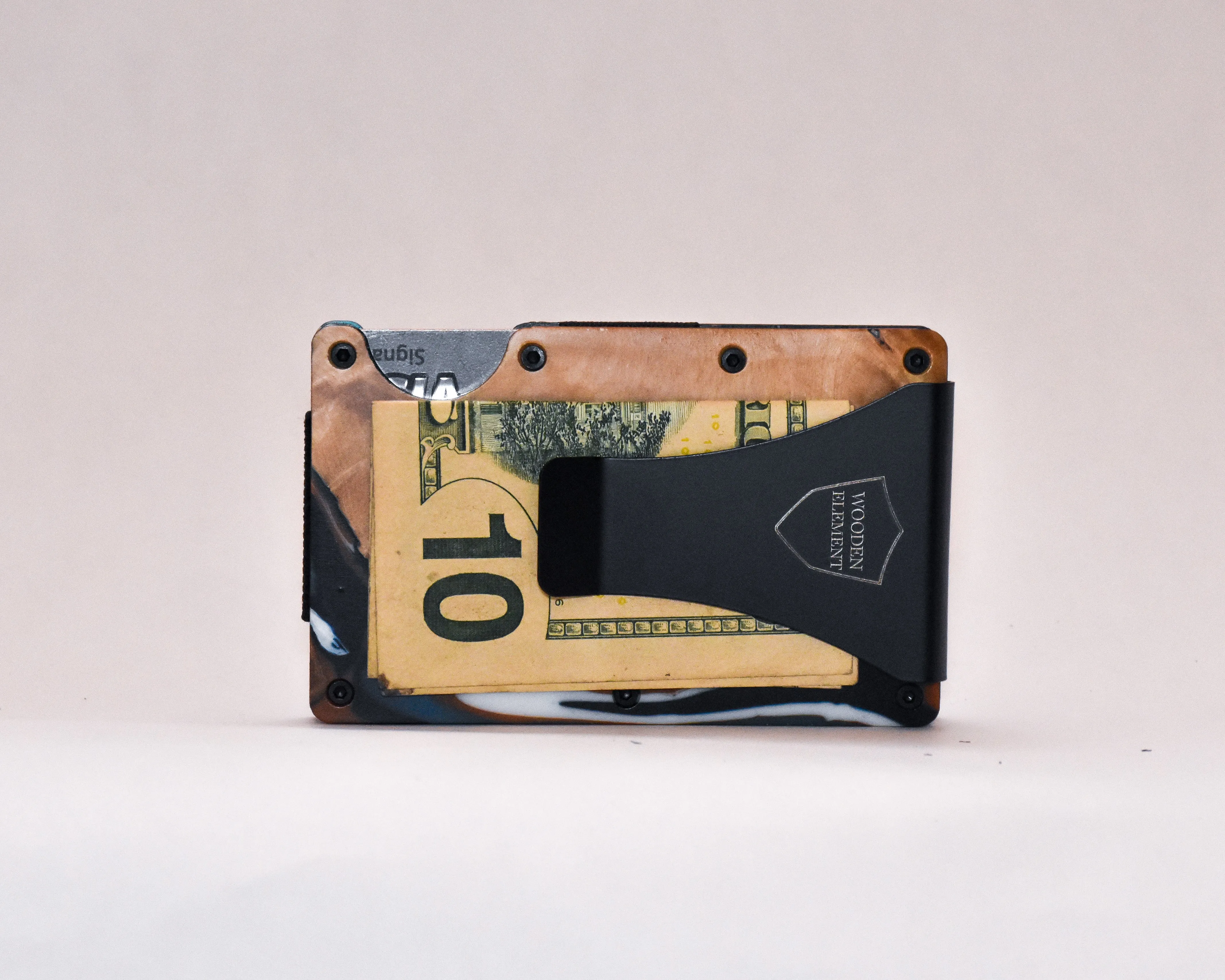 Wood and Resin Smart Wallet (Coffee   Blue   Black   White)