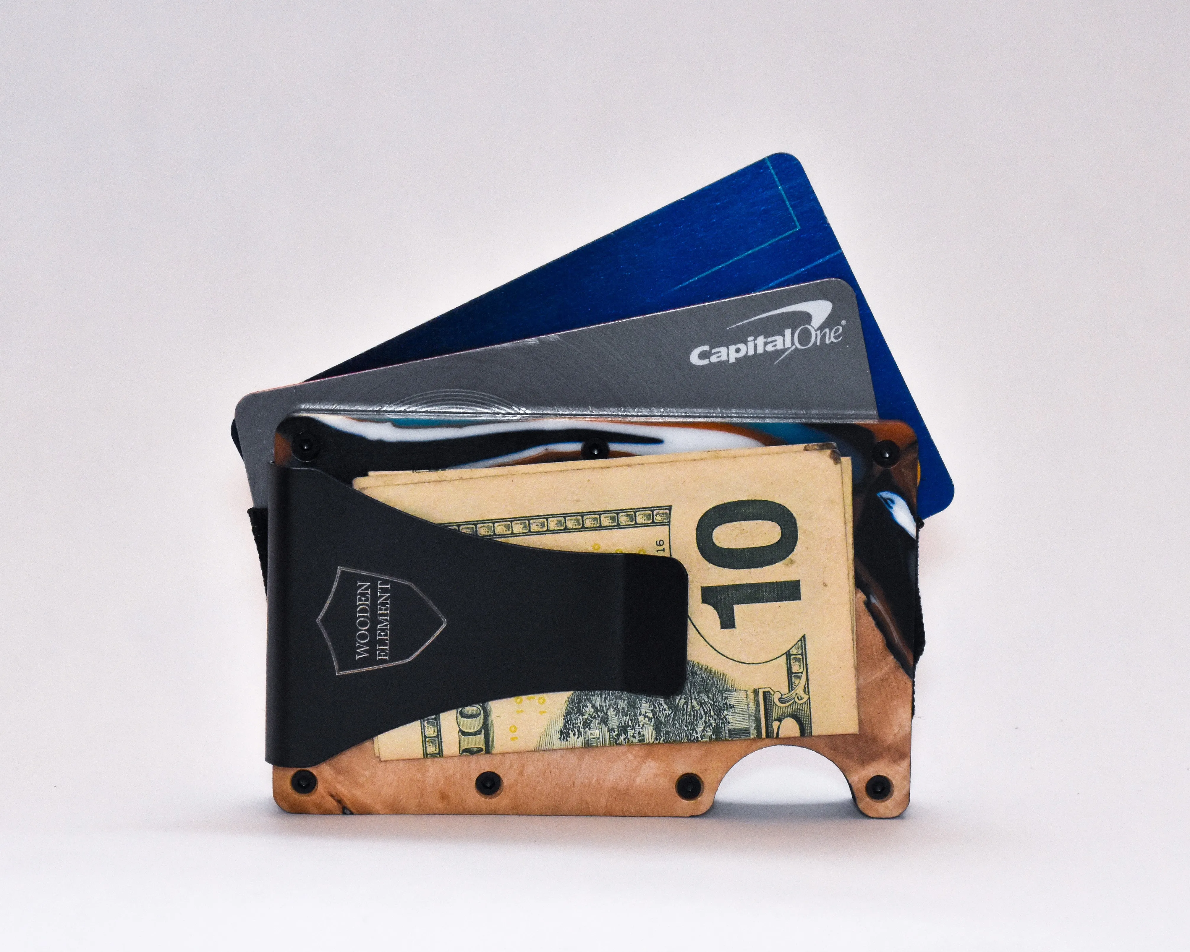 Wood and Resin Smart Wallet (Coffee   Blue   Black   White)