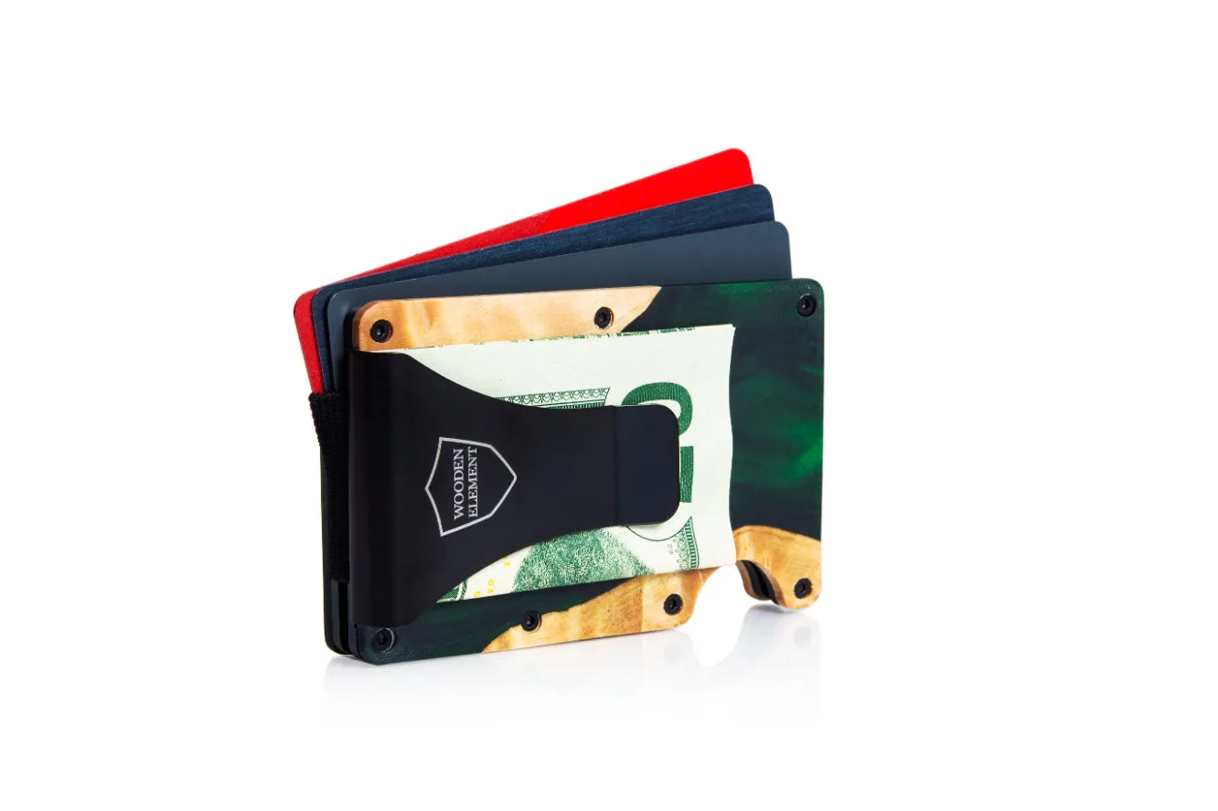 Wood and Resin Smart Wallet (Green)