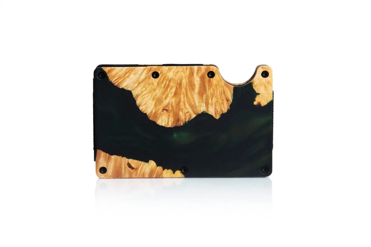 Wood and Resin Smart Wallet (Green)